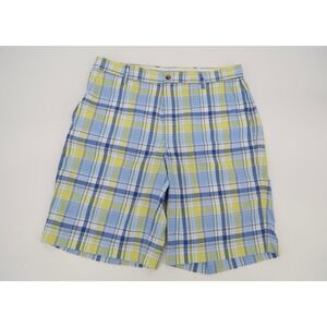 Footjoy Mens 34 Lightweight‎ Performance Golf Shorts Yellow Blue Plaid Nylon